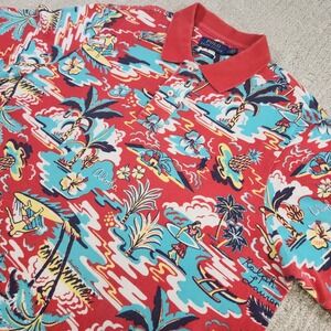 Polo Ralph Lauren Shirt Men Large Vintage Palm Island Aloha Floral AOP Classic